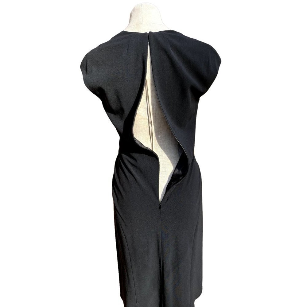 Ralph Lauren Purple Label Twist Front Dress Black Women's 10 Luxury LBD - Picture 10 of 12